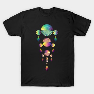 Dream Catcher Triple Tier | Combo 1 Peacock, Sunset and Volcano (Black) T-Shirt